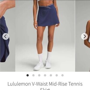 Lululemon V-Waist Mid Rise Tennis Skirt